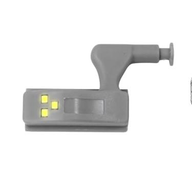 Imagem de Luz LED Automática para Armários, Dobradiça Inteligente, Cinza, 7x4x2,5cm, Alimentação por Pilha 12V, Iluminação Interna para Cozinha e Guarda-Roupas