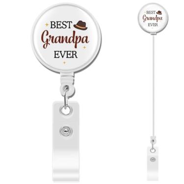 Imagem de Presentes de aniversário para avô presentes exclusivos de dia dos avós presente personalizado para avô dia dos pais presentes legais da neta Natal Dia dos Namorados porta-crachá retrátil 1 peça