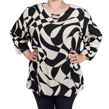 Imagem de Blusa Feminina Manga 3/4 Rodher Viscose Plus Size