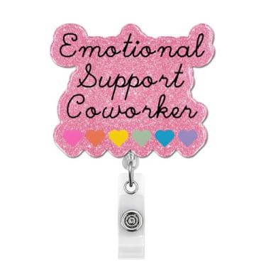 Imagem de Carretel de crachá de apoio emocional com clipe jacaré, presentes engraçados para colegas de trabalho, suporte retrátil para funcionários de escritório, colega, professor, médico, enfermeira