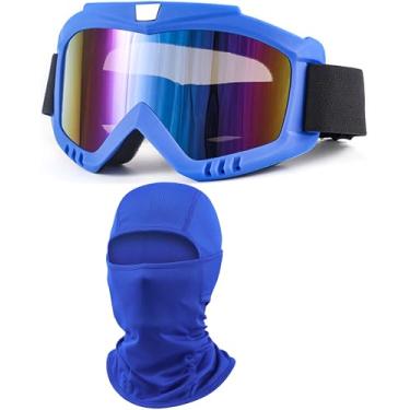 Imagem de immoono Óculos de corrida Dirt Bike com balaclava, motocicleta, quadriciclo, esqui, motocross, à prova de vento, à prova de poeira, óculos de corrida para mulheres e homens, lentes coloridas com