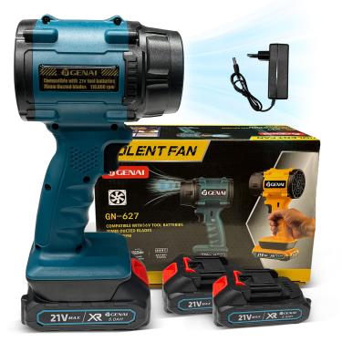 Imagem de Soprador de Ar Turbo Profissional 21V, Velocidade do Vento 45m/s,Carregador Rápido, Inclui 2 Baterias e Carregador，Para Limpeza e Secagem