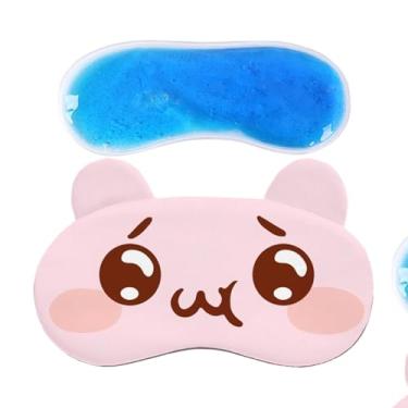 Imagem de Máscara para Olhos de Criança para Dormir | Vendas Noturnas Bloqueadoras De Luz Com Gel Refrescante - Máscara De Olhos Com Estampas De Cartoon,Para Use Em Casa Viagem Sesta Relaxamento Descanso E Aviã