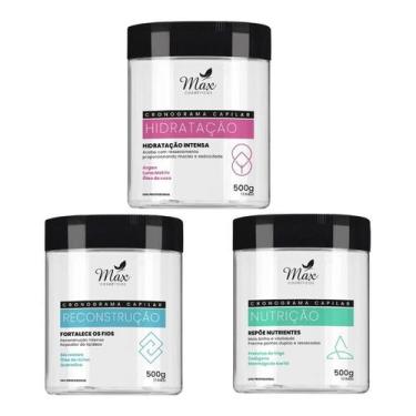 Imagem de Kit Cronograma Capilar 3 Passos Máscara Profissional 1500 Ml - Max Com