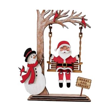 Imagem de Nishiyuenyi Enfeite de Mesa Natalino de Madeira, Ornamento de Natal para Quarto, Mesa de Jantar E Cozinha.