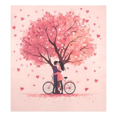 Imagem de SEHANY Capa magnética para máquina de lavar louça, pintura romântica para casais de Dia dos Namorados, adesivos magnéticos decorativos antiarranhões para painel de geladeira e lava-louças, decoração