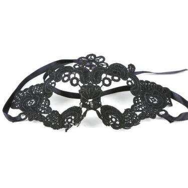 Imagem de Mask Venice Party Cosplay, traje de meia face de renda preta - yiweisa