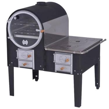 Imagem de Forno a Lenha Grande 80 cm com Fogão F753 Fornellar FOGÃO DIREITO E FORNO ESQUERDO