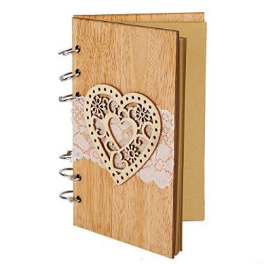 Imagem de YOUTHINK Livro de Visitas de Madeira, álbum Decorativo de Mensagens de Casamento Em Basswood para Convidados, Lembrança Perfeita para Casamentos e Aniversários (#13)