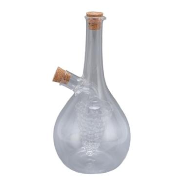 Imagem de Asixxsix Distribuidor de óleo e Vinagre 2 Em 1, Frasco Dispensador de Azeite de Vidro Transparente, Dispensador de Vinagre de Azeite, Garrafa de Galheteiro Com Rolhas de Cortiça para (Estilo 3)