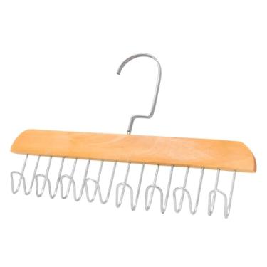 Imagem de Cabide Organizador Multifuncional em Madeira e Metal, 28cm x 19cm, com 8 Ganchos para Roupas, Bonés, Gravatas e Bolsas