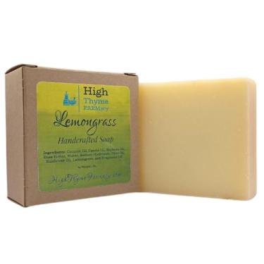 Imagem de Sabonete de capim-limão – Sabonete artesanal em barra de 142 g com óleo essencial de capim-limão e capim-limão de verdade – Sabonete de limão perfumado – Sabonete em barra não tóxico – Produtos de