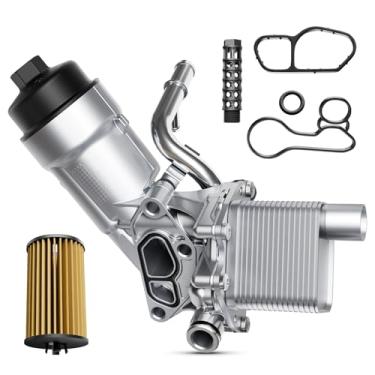 Imagem de Resfriador de óleo de motor de alumínio 55566784 para Chevy Cruze Limited Sonic Trax 1.4L 2011-2020, #OE 918-428 55565388 88179-91400 Conjunto de adaptador de filtro de óleo