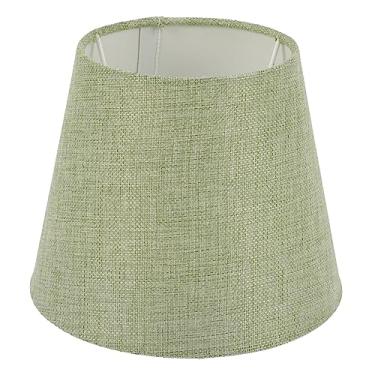 Imagem de SHINEOFI Abajur de mesa de serapilheira verde clip-on abajur de tambor verde sálvia E14 capa de luz
