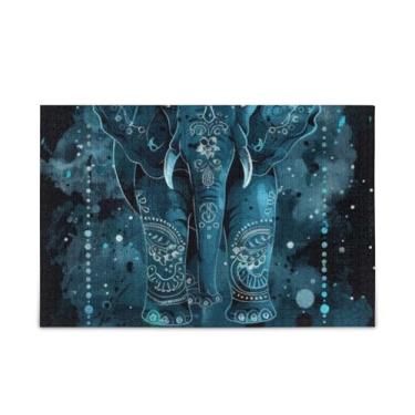 Imagem de WELLDAY Quebra-cabeça elefante com flores de lótus 1000 peças grande jogo de arte para adultos adolescentes