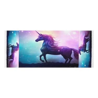 Imagem de Wassud Capas coloridas para lavadora e secadora de cavalos, protetor de lavadora com sacos de armazenamento, capa de geladeira à prova de poeira com bolsos para lavanderia doméstica, cozinha, 120 x 55