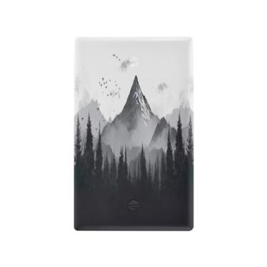 Imagem de Wassud Placa de cobertura para interruptor de luz, 1 capa de tomada em branco, placa de parede, decoração de montanha, decoração de casa, sala de estar, quarto