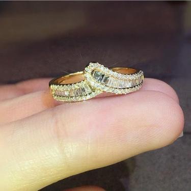 Imagem de Anéis de noivado de zircônia cúbica branca aliança de casamento alianças de compromisso, festas noturnas, presentes de dia dos namorados, alianças de eternidade para mulheres, 8, Cobre, Sem pedra