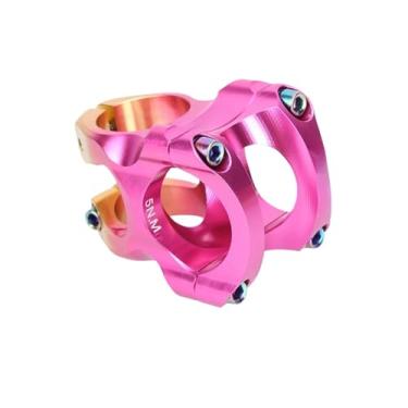 Imagem de Mesa ultraleve para MTB, guidão de 35 mm, usinagem CNC, inclinação de 0 graus, suporte para bicicleta, espiga de 31,8 mm e 28,6 mm. Peças para mountain bike.(Pink and Gold)
