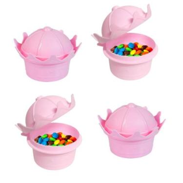 Imagem de Pote Doces Balas Decoração de Mesa Coroa Princesa Kit com 4 - Plasutil