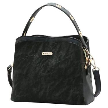Imagem de Bolsa Feminina Clássica Alça Ajustável Removível Chenson, Preto, UN