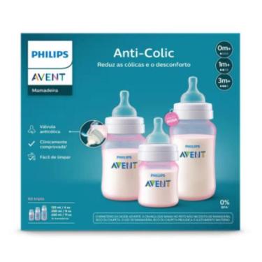 Imagem de Kit 3 Mamadeiras Philips Avent Classic Rosa 125,260,330ml