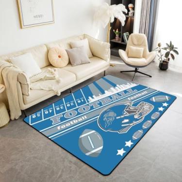 Imagem de Feelyou Tapete de futebol interno 12 x 17 cm para meninos e meninas Detroit tapetes de sala de estar presentes de futebol americano para fãs de futebol feminino masculino futebol cidade destaque