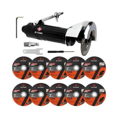 Imagem de Esmerilhadeira Pneumática De 3 Polegadas Com 10 Discos De Corte Para M