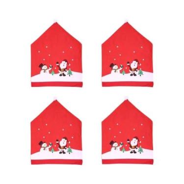 Imagem de Conjunto De Capas Para Cadeiras De Natal Com Tema De Papai Noel, Decor