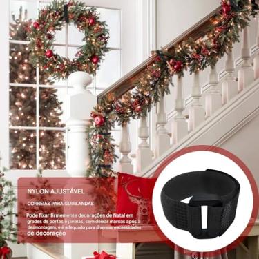 Imagem de Laços para Guirlanda - 10 Peças De Tiras Ajustáveis Para Coroa | Laço para Corrimão de Árvore de Natal - Para Ramos Vegetação Escadas Exterior Porta da Frente Entrada