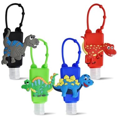 Imagem de Ulbemoll Recipientes de garrafa de viagem recarregáveis, pacote com 4 unidades de desinfetante para as mãos, suporte de tamanho de viagem com garrafas de silicone vazias, porta-chaves, garrafa