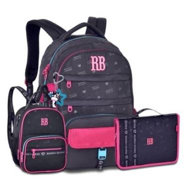 Imagem de Mochila com Lancheira e Estojo Fichário Rebecca Bonbon Jacquard-Feminino