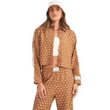 Imagem de Camisa Colcci Estampada Monograma Marrom Feminina-Feminino