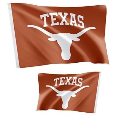 Imagem de Desert Cactus Bandeira da Universidade do Texas Dupla Face Longhorns UT Austin Banners 100% Poliéster Interior Exterior Bandeiras de 0,9 x 1,5 m (Dupla Face - Bandeira 4)