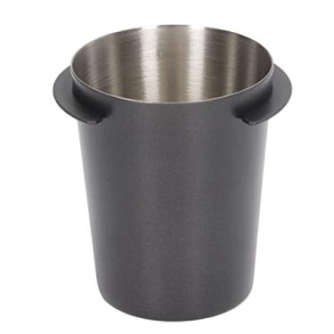 Imagem de Copo dosador de café de aço inoxidável de 58 mm, alimentador de café em pó de grande capacidade com cabo italiano, para máquinas de café comerciais (preto)