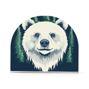 Imagem de Porta-guardanapos de mesa azul escuro com urso floresta, 1 pacote, porta-guardanapos para banheiro, suporte de guardanapos de papel