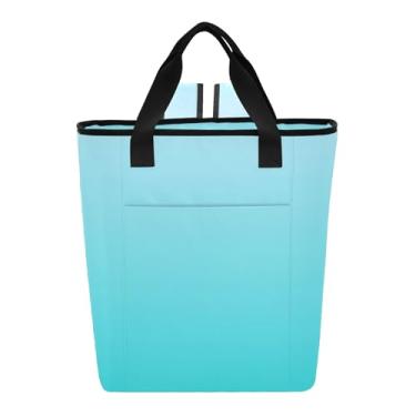 Imagem de Joitme Mochila térmica térmica elegante azul turquesa escura gradiente mochila térmica à prova d'água 36 latas mochila de resfriamento