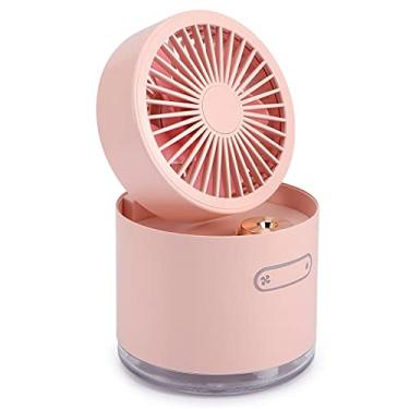 Imagem de AEWFRRV Ventilador de umidificador de 300ml 2 em 1 mini ventilador portátil umidificador de carregamento USB silencioso ventilador de resfriamento ajustável (cor: prata tamanho: 115x115x135mm) yubin1993 (cor: rosa, tamanho: 115x115x135mm)