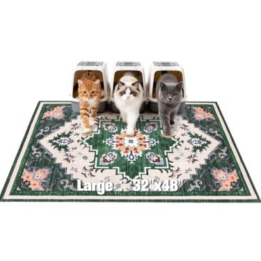 Imagem de EXPAWLORER Tapete de areia para gatos, 81 cm x 122 cm, GG, antiderrapante, à prova d'água, tapete de armadilha de areia fácil de limpar lavável para chão macio em patas de gatinho, tapetes de