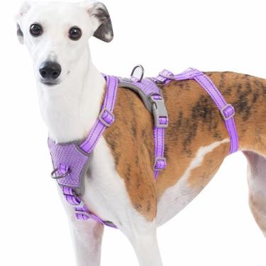 Imagem de Huntboo Arnês de segurança para cães à prova de fugas, arnês de pânico para cães, arnês antipuxão para cães, colete refletivo, ajustável, leve para animais de estimação pequenos, médios e grandes