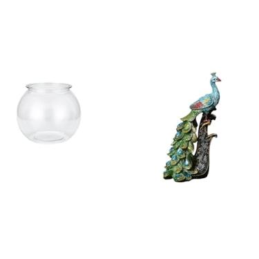 Imagem de Whtkoph Vaso Pequeno E Transparente para Aquário, Decoração de Mesa para Aquário, Tigela para Escritório, Estátua, Coleção de Esculturas de Animais