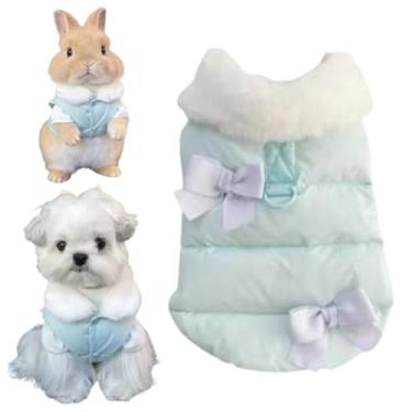 Imagem de Roupas de coelho para animais de estimação, suéter de gravata borboleta para filhotes, roupas de colete fofas e quentes, adequadas para coelhos, filhotes, gatinhos, furões, porquinhos-da-índia e