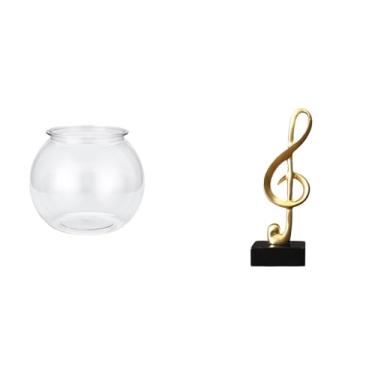 Imagem de Whtkoph Ornamento Transparente para Aquário Pequeno, Vaso, Peça Central de Escritório, Decoração de Casa, Escultura de Nota Musical