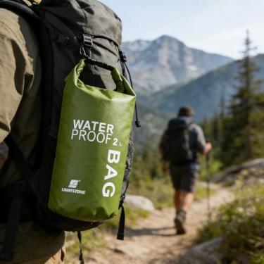 Imagem de Saco seco impermeável 5L - Saco seco flutuante para caiaque, praia, passeios de barco, acampamento, bolsa à prova d'água para telefone, equipamentos