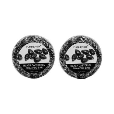 Imagem de Barra De Shampoo De Rícino Preto 60g 2-em-1 Shampoo E Condicionador Nu