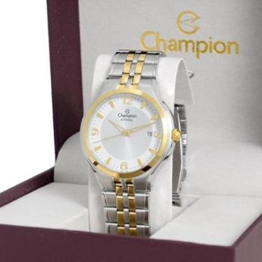 Imagem de Relogio Champion Aço Unissex Misto Prova D'agua Calendário-Unissex