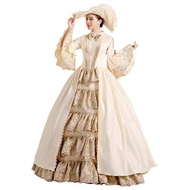 Imagem de CountryWomen Vestido de princesa gótica renascentista, dama de honra, vestido de baile, fantasia de teatro, Estilo 4, XG