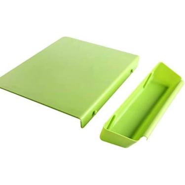 Imagem de Conjunto De Tábua De Corte Com Suporte De Comida Recipiente Bandeja Esteira Suporte De Armazenamento Livre De BPA Caixa Organizadora Removível Lixeira Coletor De Alimentos,Verde,Collector88