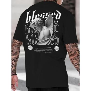 Imagem de Camiseta Masculina Blessed 100% Algodão Streetwear Fio30.1 - Selfie St