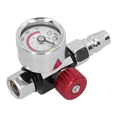 Imagem de Cocoarm Regulador de Pressão da Pistola de Pulverização G1/4in Thread Gun Pressão de Pressão de Pistola de Aço Inoxidável Regulador para de Pulverização, Bitola de Pressão de